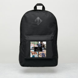 Modern cool family 4 photo collage grid crew port authority&#174; backpack