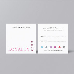 Modern Cool Fresh Colorful Beauty Salon Loyalty Card