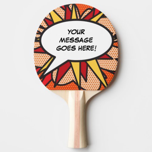 Modern Cool Funny Personalized Speech Bubble Ping Pong Paddle