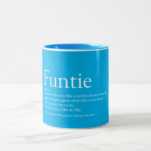 Modern Cool Funtie Aunt Auntie Definition Two_Tone Coffee Mug