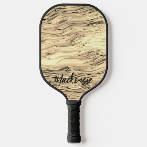 Modern Cool Gold Brown Personalized Pickleball Paddle