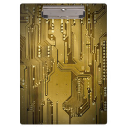 Modern Cool Gold Circuit Board High Tech Photo Clipboard