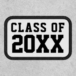 Modern cool graduation class of 20xx black white patch
