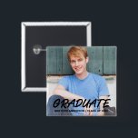 Modern Cool Graduation Photo Announcement Button<br><div class="desc">Modern Cool Graduation Announcement Photo Button</div>