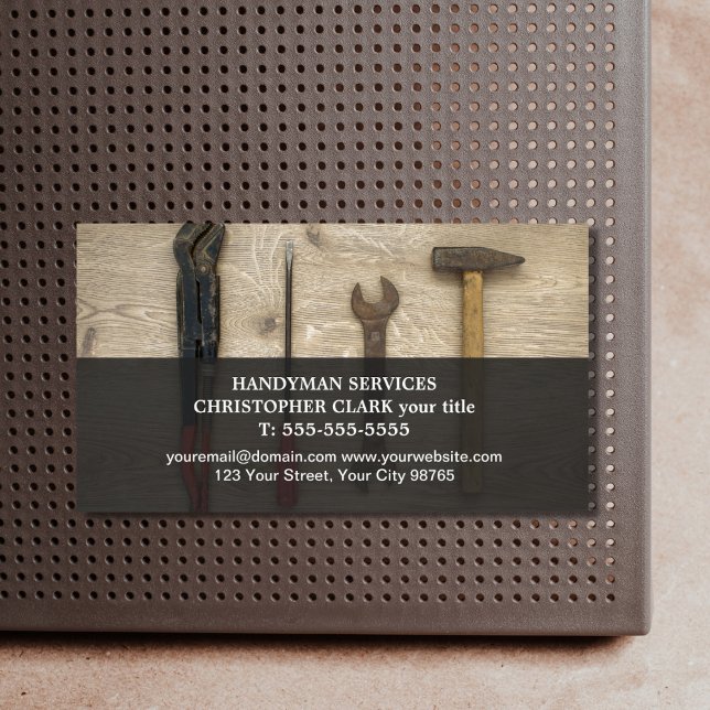Modern Cool Hand Tools Handyman Magnetic Business Card Magnet (Creator Uploaded)