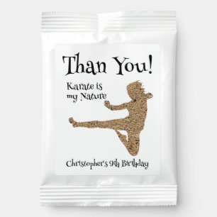 Modern Cool Karate Kids Birthday Thank You Favors Hot Chocolate Drink Mix