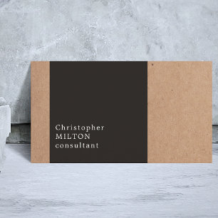 Modern Cool Kraft Paper Dark Gray Consultant Business Card