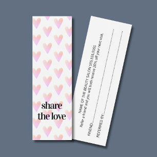 Modern Cool Light Pink Hearts Beauty Salon