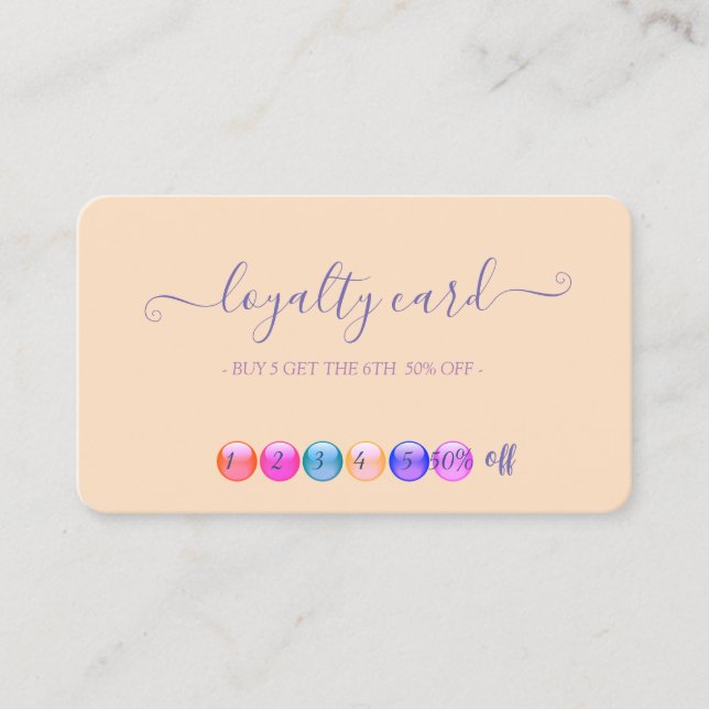 Modern Cool Makeup  Loyalty Card (Front)