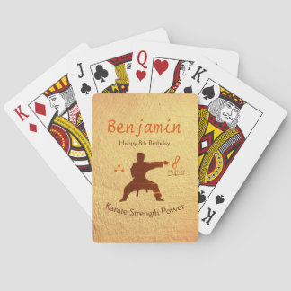 Modern Cool Martial Arts Karate Kids 8th Birthday Poker Cards