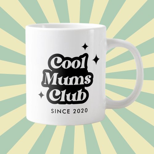 Modern Cool moms club Retro Vintage Groovy Giant Coffee Mug