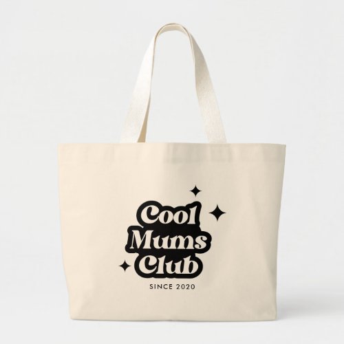 Modern Cool moms club Retro Vintage Groovy Large Tote Bag