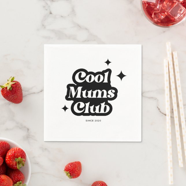Modern Cool moms club Retro Vintage Groovy Napkins (Insitu)