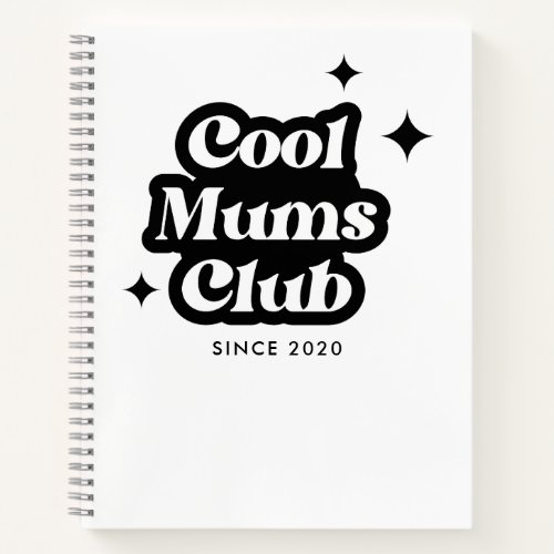 Modern Cool moms club Retro Vintage Groovy Notebook