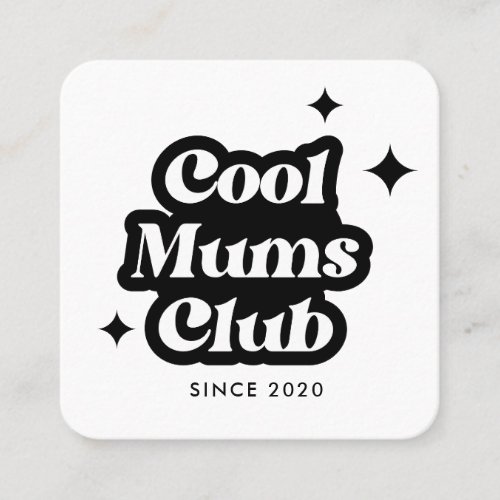 Modern Cool moms club Retro Vintage Groovy Square Business Card