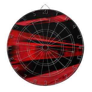 Modern, cool motion concept in red and black dart board