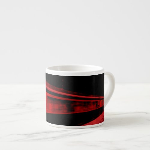 Modern cool motion concept in red and black espresso cup
