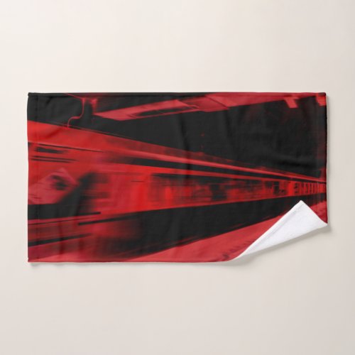 Modern cool motion concept in red and black hand towel 