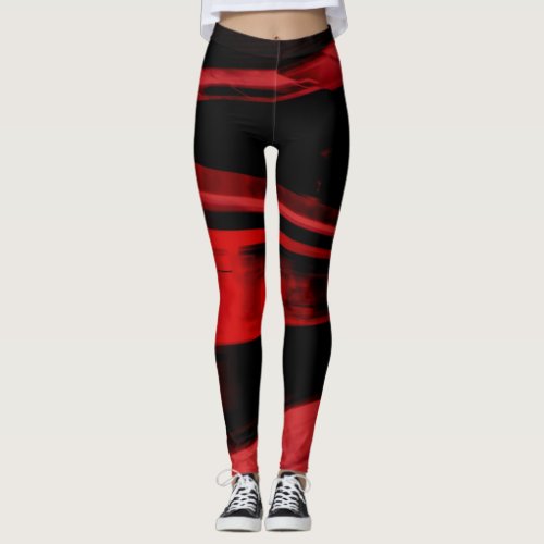 Modern cool motion concept in red and black leggings