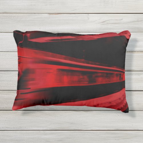 Modern cool motion concept in red and black outdoor pillow