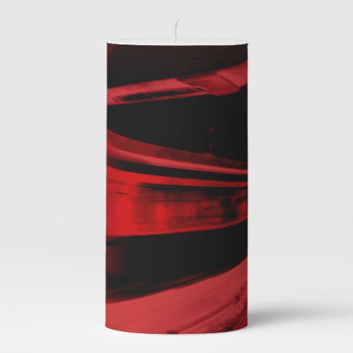 Modern cool motion concept in red and black pillar candle