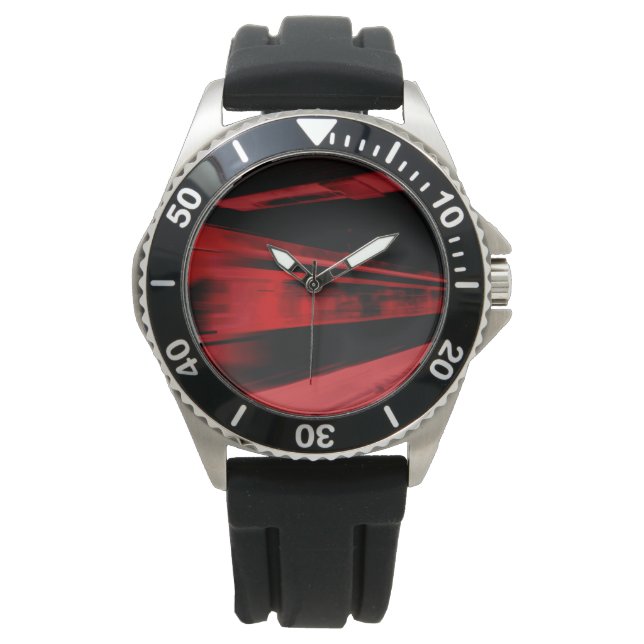 Modern, cool motion concept in red and black watch (Front)