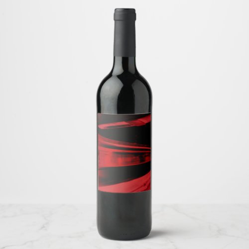 Modern cool motion concept in red and black wine label