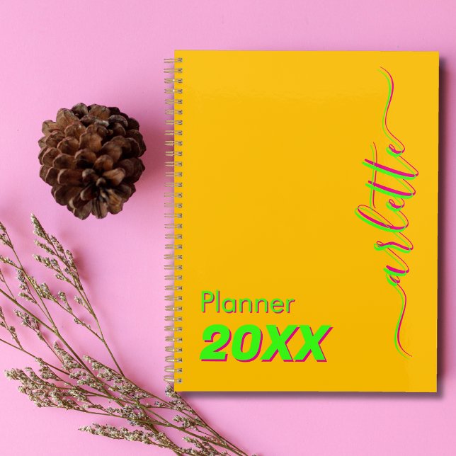 Modern Cool Neon Amber Weekly and Monthly 2026 Planner (Creator Uploaded)