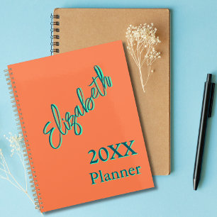 Modern Cool Neon Coral Weekly and Monthly 2026 Planner