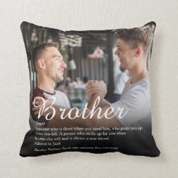 Modern Cool Photo Best Brother Ever Definition Throw Pillow