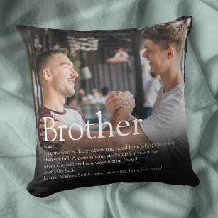 Modern Cool Photo Best Brother Ever Definition Throw Pillow
