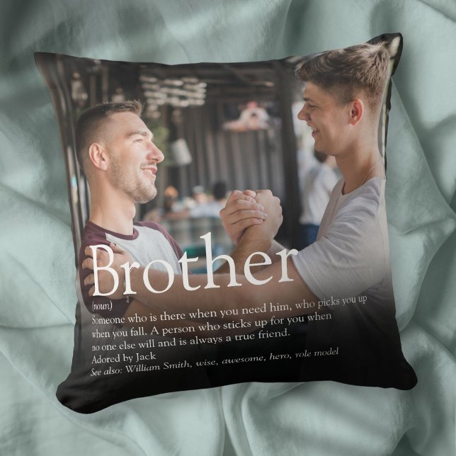 Modern Cool Photo Best Brother Ever Definition Throw Pillow (Modern Cool Photo Best Brother Ever Definition Throw Pillow)