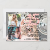Modern Cool Photo Collage Sweet Quinceañera Invitation (Front)