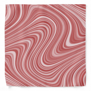 Modern Cool Red/Blue White Grey Curvy Line Pattern Bandana