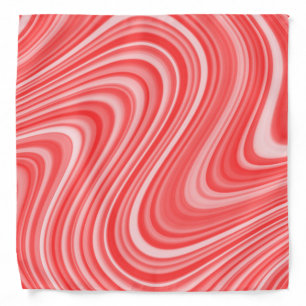 Modern Cool Red/Blue White Grey Curvy Line Pattern Bandana