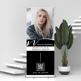 Modern Cool Roll Up Event Signage With QR Code Retractable Banner