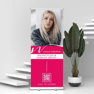 Modern Cool Roll Up Event Signage With QR Code Retractable Banner