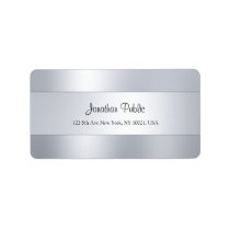 Modern Cool Script Silver Template Top Address Label Modern Cool Script Silver Template Top Address Label
