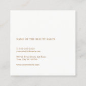 Modern Cool Simple Black Faux Gold Hair Stylist Square Business Card (Back)