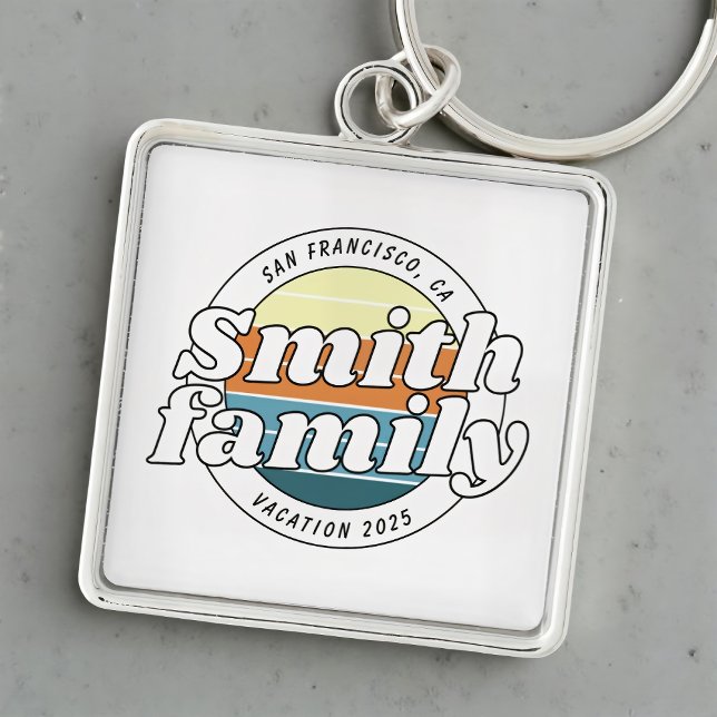 Modern Cool Simple Colorful Family Vacation Keychain (Creator Uploaded)