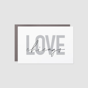 Modern,cool, simple, minimal, design Love Chicago Car Magnet