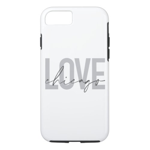 Moderncool simple minimal design Love Chicago iPhone 87 Case