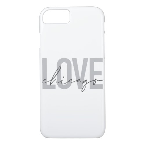 Moderncool simple minimal design Love Chicago iPhone 87 Case