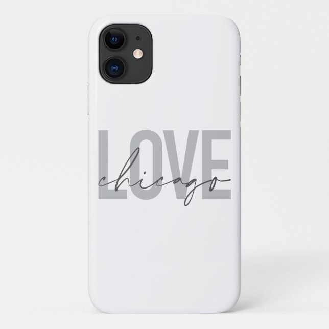 Modern,cool, simple, minimal, design Love Chicago Case-Mate iPhone Case (Back)