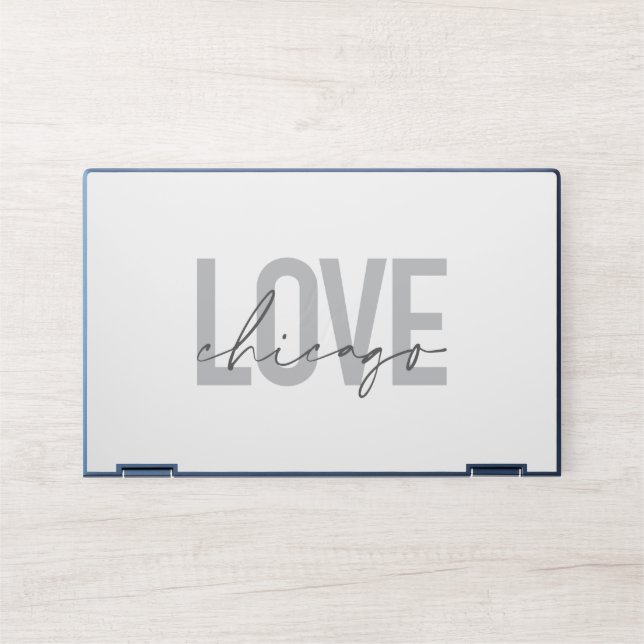 Modern,cool, simple, minimal, design Love Chicago HP Laptop Skin (Front)