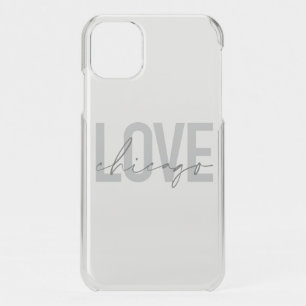 Modern,cool, simple, minimal, design Love Chicago iPhone 11 Case