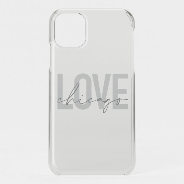 Modern,cool, simple, minimal, design Love Chicago Uncommon iPhone Case (Back)