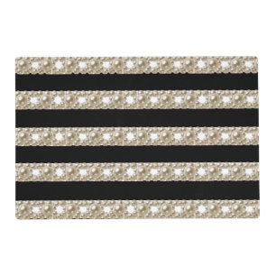Modern Cool Stylish Trendy Black & White Stripes Placemat