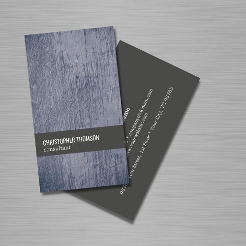Modern Cool Texture Blue Grey Consultant Business Card