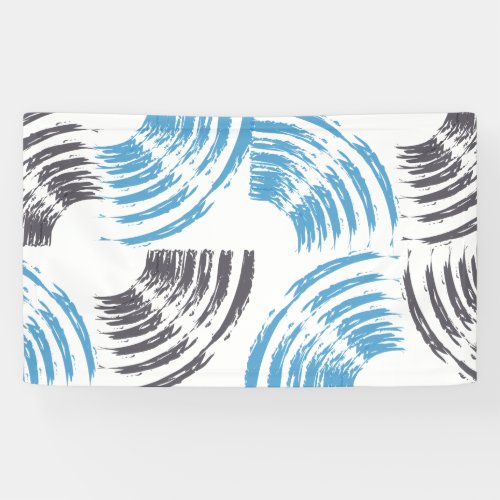 Modern cool trendy blue abstract brush strokes banner